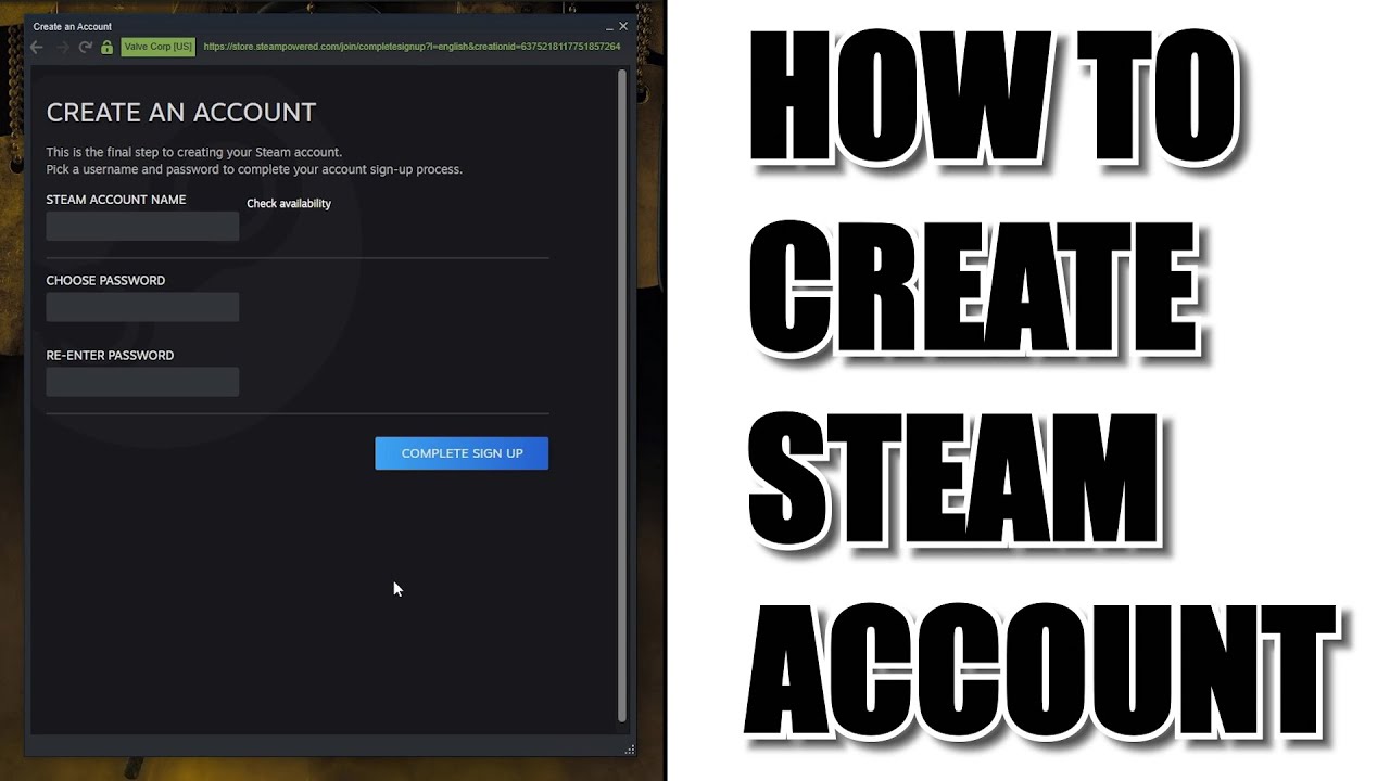 How to Create a Steam Account, Very Easy!
